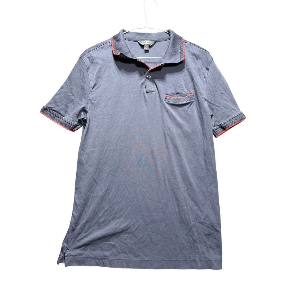 Banana Republic Polo Shirt Mens M Navy Luxe Touch Performance Contrast Trim